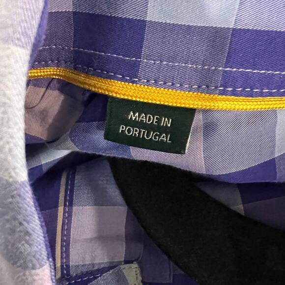 Robert Talbott Shirt - Mens Large - Blue Pink Plaid- Button Down-LS-100% Cotton - Picture 8 of 9